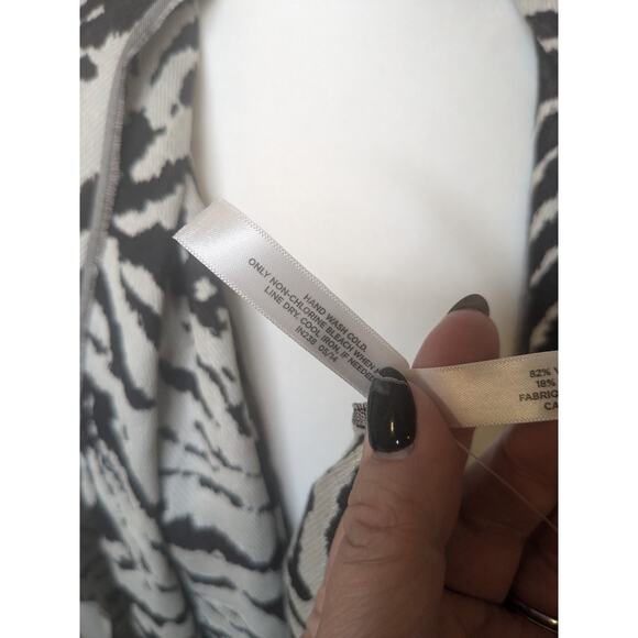 TALBOTS Zebra Animal Print Scarf One Size Viscose Cotton Blend - Picture 5 of 5